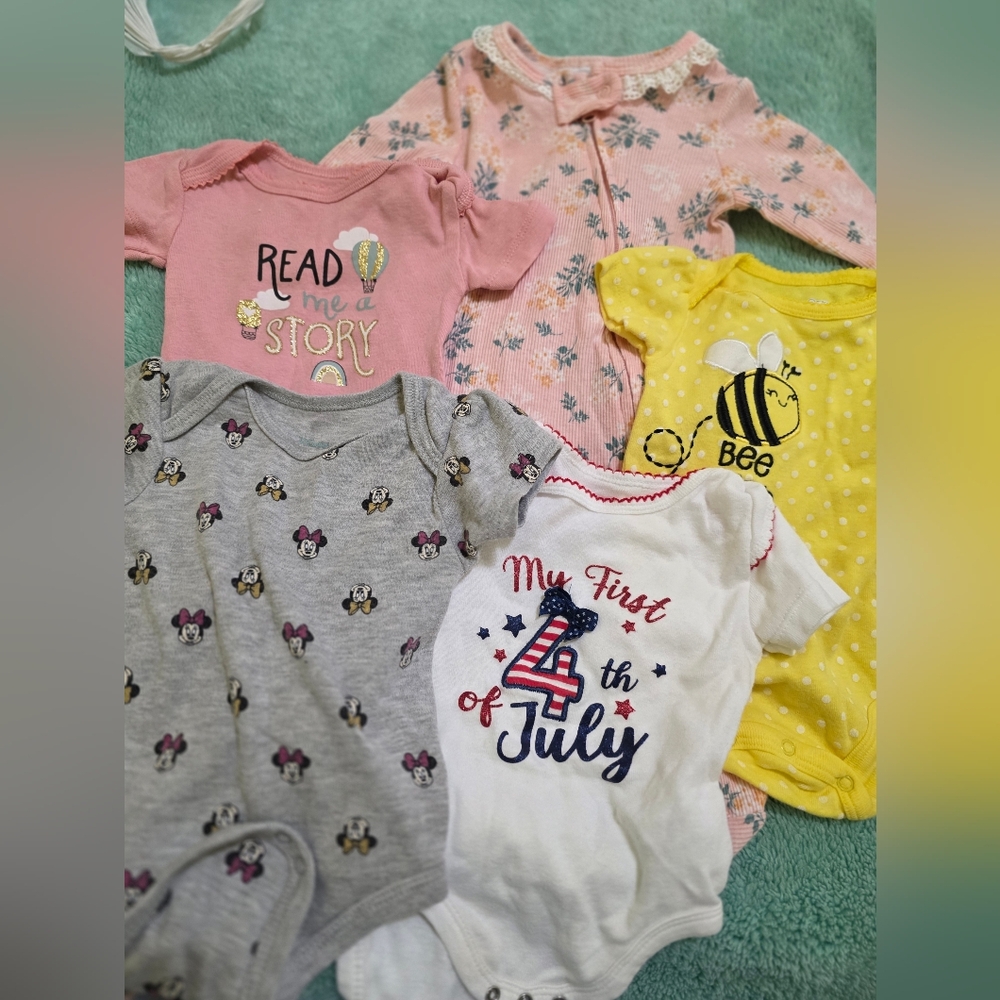 3-6 Month Sleeper And 4 Onesies